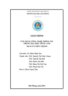 Ứng Dụng Công Nghệ Thông Tin Trong Dạy Học Tiếng Anh: 