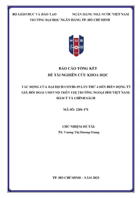 Tác động Covid-19 lần 4 đến tỷ giá USD/VND: Hàm ý và 