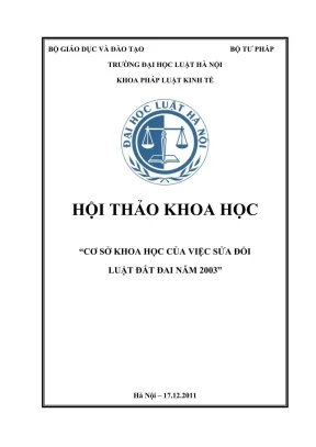 Kỷ yếu hội thảo khoa học: Cơ sở khoa học sửa đổi Luật 