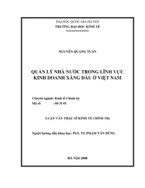 Quản lý nhà nước trong kinh doanh xăng dầu tại Việt Nam:
