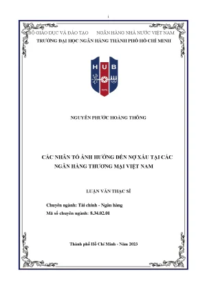 Các yếu tố ảnh hưởng đến nợ xấu của ngân hàng thương mại