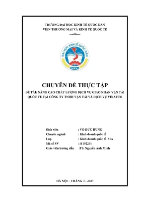Nâng cao chất lượng dịch vụ giao nhận vận tải quốc tế 