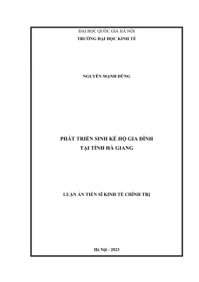 Luận án tiến sĩ về phát triển sinh kế hộ gia đình tại Hà