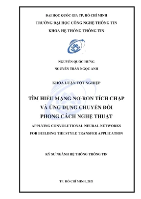 Khóa Luận Tốt Nghiệp: Mạng Nơron Tích Chập & Ứng Dụng
