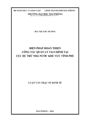Biện pháp hoàn thiện quản lý tài chính tại Cục Dự trữ