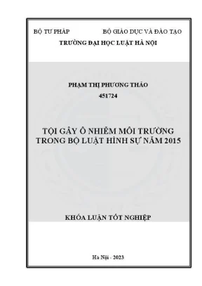 Phân tích tội gây ô nhiễm môi trường trong Bộ luật Hình 
