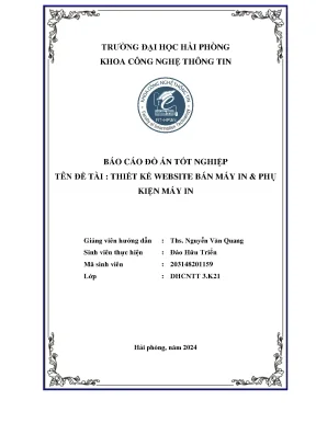 Đồ Án Tốt Nghiệp CNTT: Thiết Kế Website Bán Máy In & Phụ