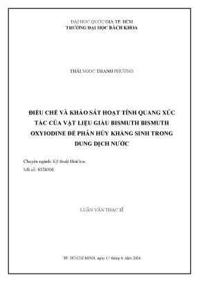 Luận văn thạc sĩ: Điều chế và khảo sát hoạt tính quang