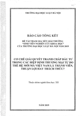 Cơ Chế Giải Quyết Tranh Chấp Đầu Tư Trong Hiệp Định