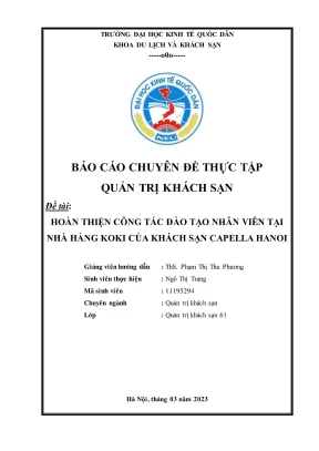 Hoàn Thiện Công Tác Đào Tạo Nhân Viên Tại Nhà Hàng Koki 