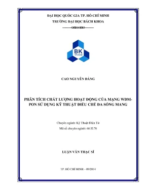 Phân tích chất lượng mạng WDM-PON sử dụng kỹ thuật điều