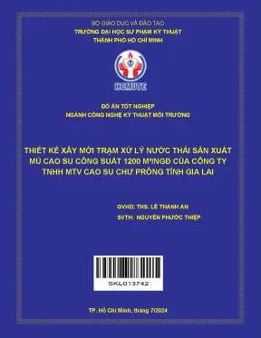 Thiết kế trạm xử lý nước thải sản xuất mủ cao su công