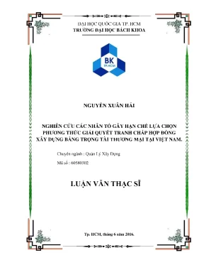 Nghiên cứu nhân tố hạn chế lựa chọn trọng tài thương mại
