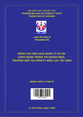 Nâng cao hiệu quả quản lý dự án công nghệ thông tin ngành điện trường hợp tại công ty điện lực tây ninh