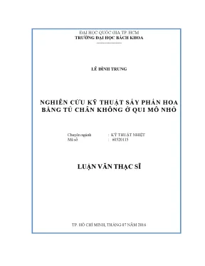 Nghiên cứu kỹ thuật sấy phấn hoa bằng tủ chân không quy 