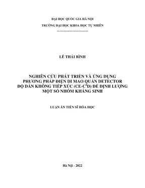 Nghiên cứu và ứng dụng phương pháp điện di mao quản CEC 