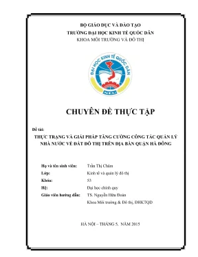 Giải pháp tăng cường quản lý nhà nước về đất đô thị tại