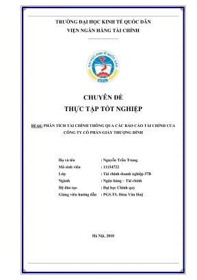Phân Tích Tài Chính Qua Báo Cáo Tài Chính Công Ty Cổ 
