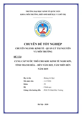 Cung cấp nước thô cho Khu Kinh tế Nghi Sơn đến 2025 và 