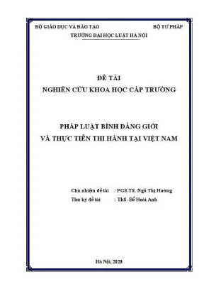 Nghiên cứu pháp luật bình đẳng giới và thực tiễn thi