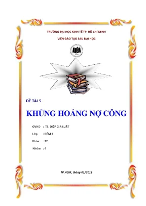 Phân tích khủng hoảng nợ công trong kinh tế vĩ mô - Giải 