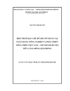 Biện pháp hạn chế rủi ro tín dụng tại Ngân hàng Nông