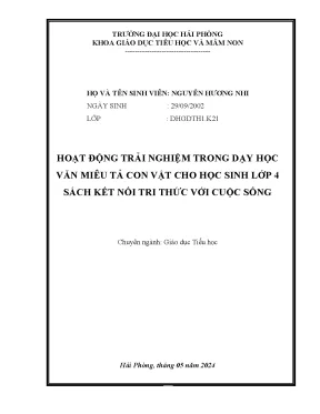 Khóa Luận Tốt Nghiệp: Hoạt Động Trải Nghiệm Dạy Văn Miêu