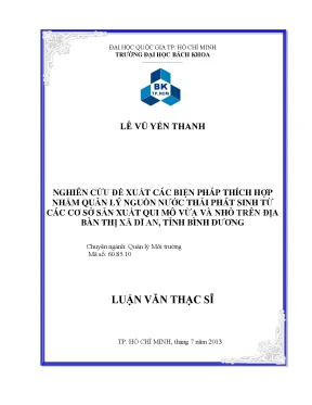 Biện pháp quản lý nước thải từ cơ sở sản xuất vừa và nhỏ