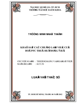 Khảo sát chế độ làm việc của bộ UPFC trên hệ thống điện