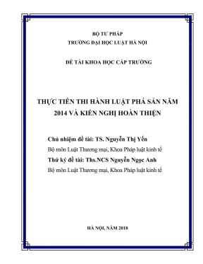 Nghiên cứu thực tiễn thi hành Luật Phá sản 2014 và kiến 