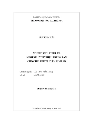 Luận Văn Thạc Sĩ: Thiết Kế Khối Xử Lý Tín Hiệu Trung Tần