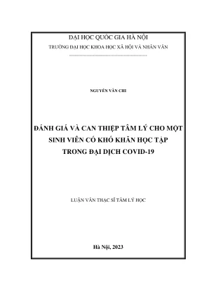 Luận Văn Thạc Sĩ Tâm Lý Học: Đánh Giá Và Can Thiệp Tâm 