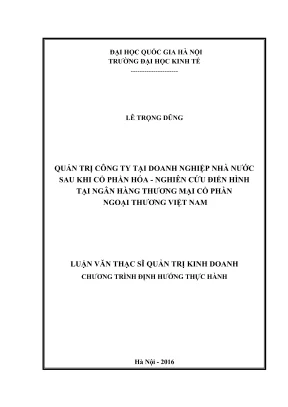 Luận Văn Thạc Sĩ: Quản Trị Công Ty Tại Doanh Nghiệp Nhà