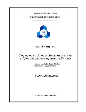 Ứng dụng LCMS trong luận văn thạc sĩ kỹ thuật hóa học