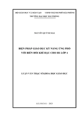 Biện Pháp Giáo Dục Kỹ Năng Ứng Phó Biến Đổi Khí Hậu Cho