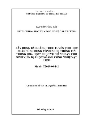 Xây dựng bài giảng trực tuyến ứng dụng CNTT trong hóa 