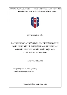 Các yếu tố ảnh hưởng đến CLDV NHBL tại NHTM Cổ phần Đầu