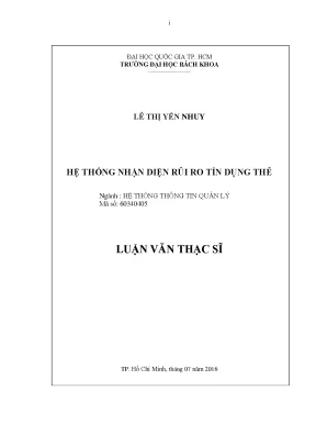 Luận Văn Thạc Sĩ: Hệ Thống Thông Tin Quản Lý Nhận Diện