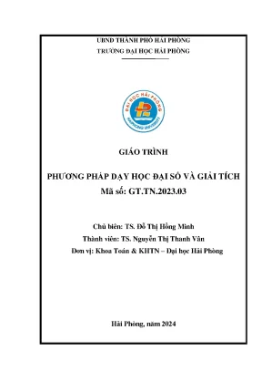 Phương Pháp Dạy Học Đại Số Và Giải Tích Hiệu Quả - Giáo 
