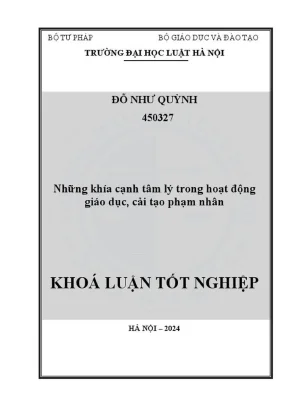 Khóa luận tốt nghiệp: Tâm lý học trong giáo dục cải tạo 