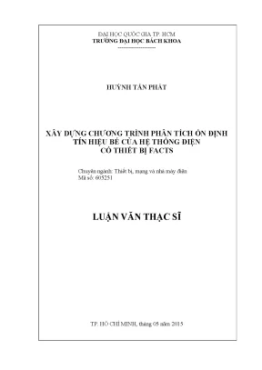 Luận Văn Thạc Sĩ: Phân Tích Ổn Định Tín Hiệu Bé Hệ Thống