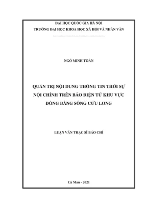 Luận Văn Thạc Sĩ: Quản Trị Nội Dung Thông Tin Thời Sự 