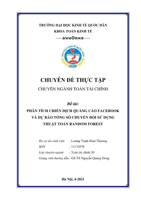Phân tích chiến dịch quảng cáo Facebook và dự báo chuyển 