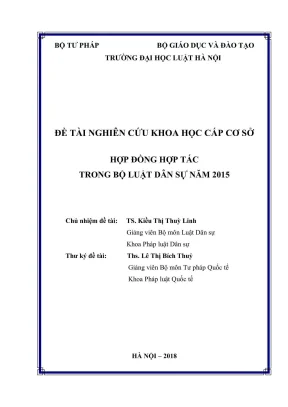 Nghiên cứu hợp đồng hợp tác trong Bộ luật Dân sự 2015: