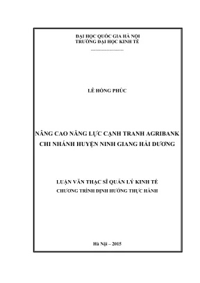 Nâng cao năng lực cạnh tranh ngân hàng nông nghiệp tại