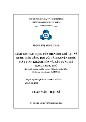 Luận Văn Thạc Sĩ: Đánh Giá Tác Động Biến Đổi Khí Hậu Và