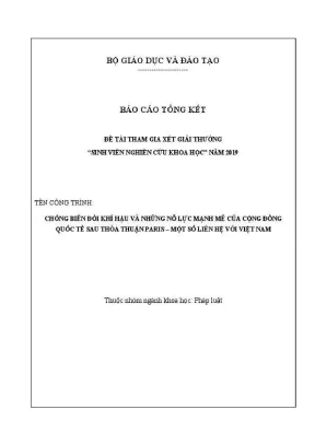 Nghiên cứu khoa học sinh viên chống biến đổi khí hậu và