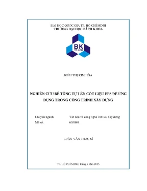 Nghiên cứu bê tông tự lèn cốt liệu EPS ứng dụng trong 