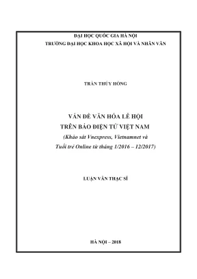 Luận Văn Thạc Sĩ Báo Chí: Khảo Sát Văn Hóa Lễ Hội Trên