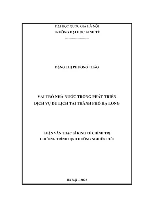 Vai trò nhà nước trong phát triển du lịch tại Hạ Long -